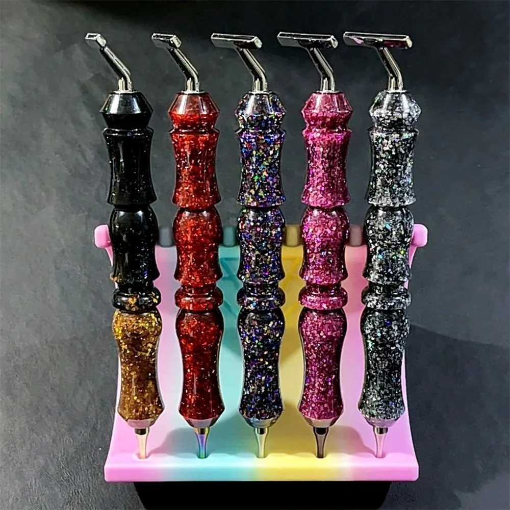 10pcs 1-10 Styles Stainless Steel Elbow Threaded Pen Heads Shiny Star Diamond Painting Threaded Point Drill Pen Diamond DIY Tool