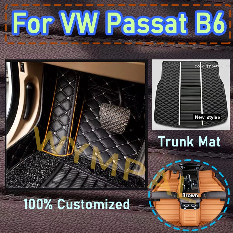 

Luxury Custom Car Floor Mats For VW Passat B6 2007 2008 2009 2010 2011 Carpets Rugs Foot Pads Leather Accessories full set