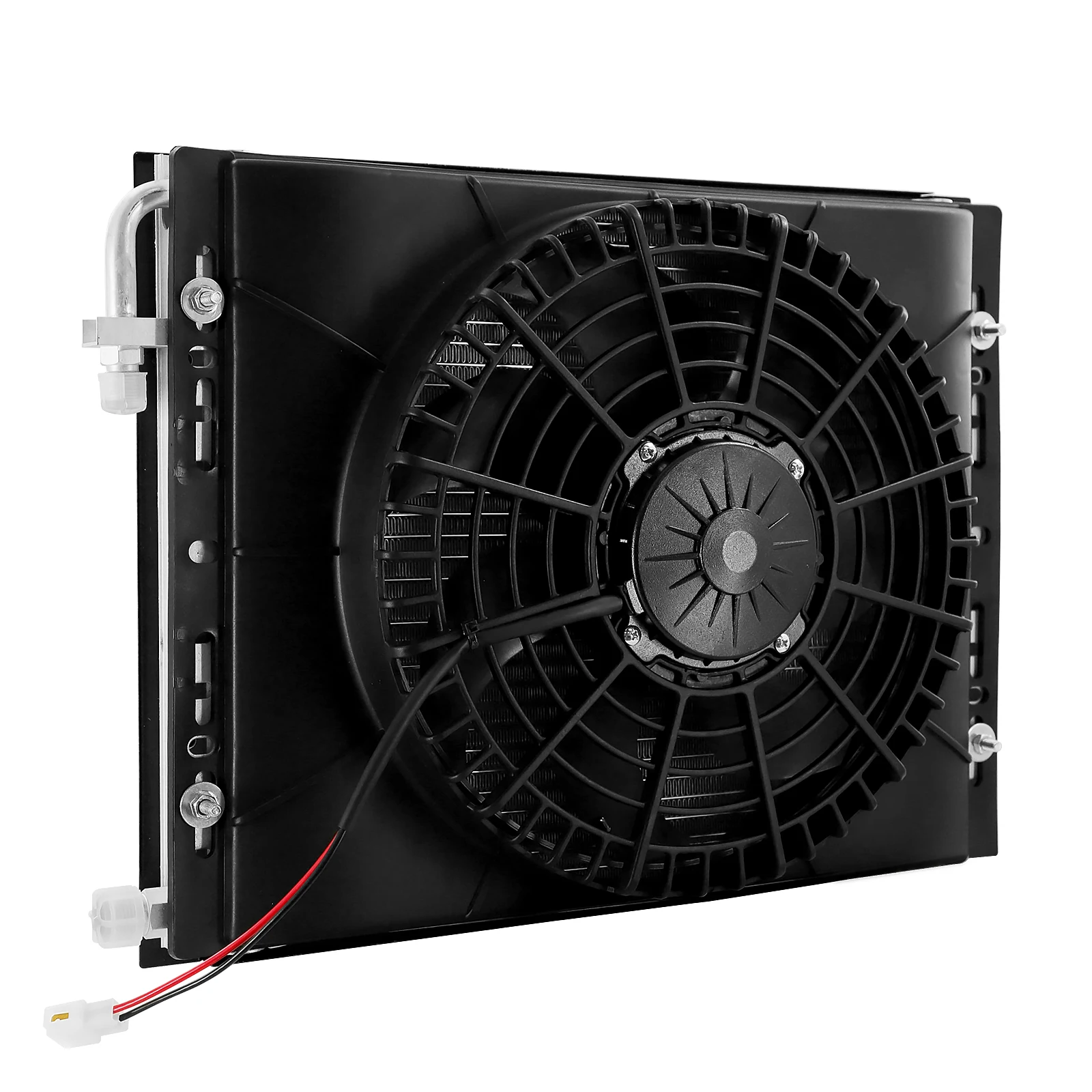 Universal 14''x18'' Condenser Radiator Cooling Fan Set 120W with Radiator Net for Vintage Car Hot Rod A/C Conditioner