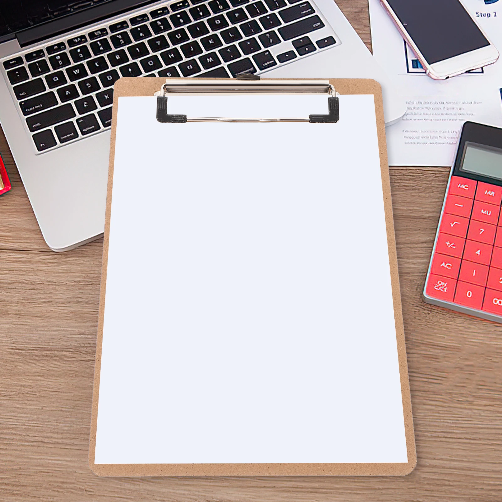 

5Pcs Clipboard File Holder Board Wood Iron Portable Office Writing Support Document Organizer Small Clip Boards