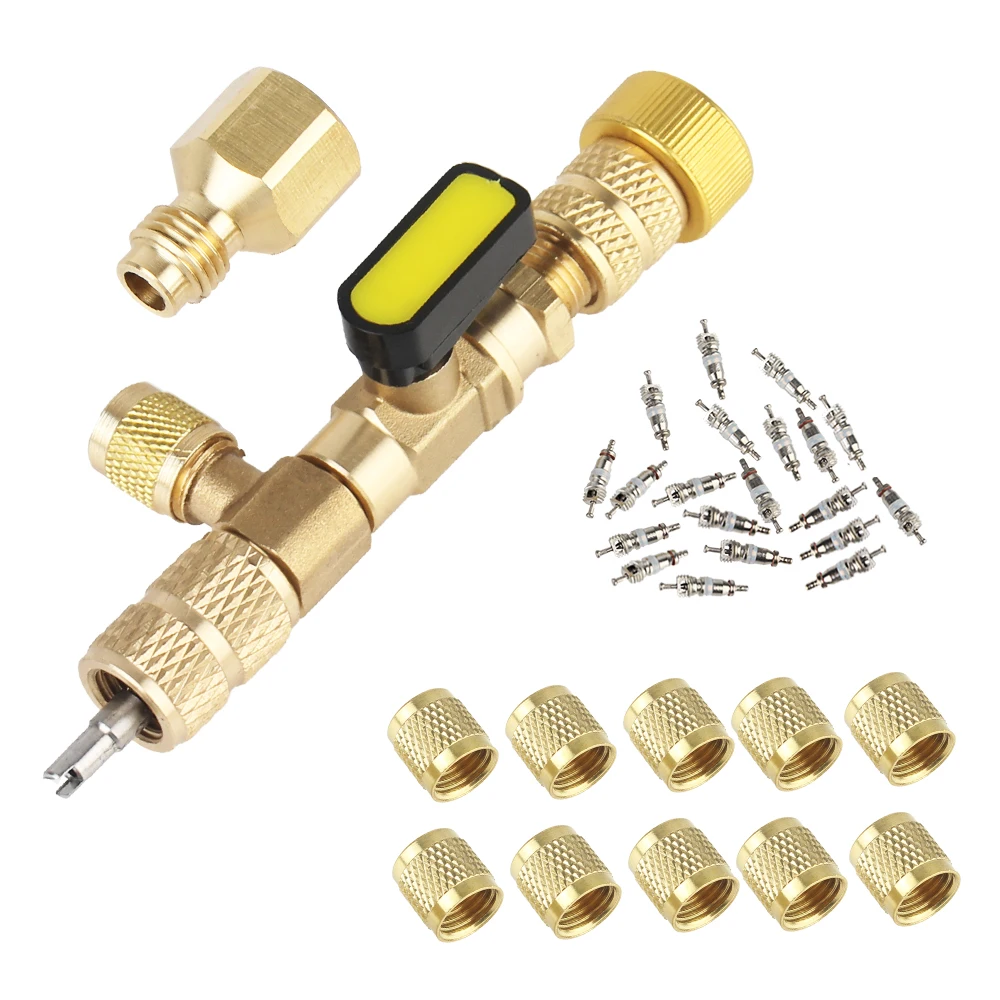 เครื่องมือซ่อมแซมท่อปรับอากาศสำหรับ R407c R22 R410A R404A วาล์วพอร์ต5/16ขนาด SAE