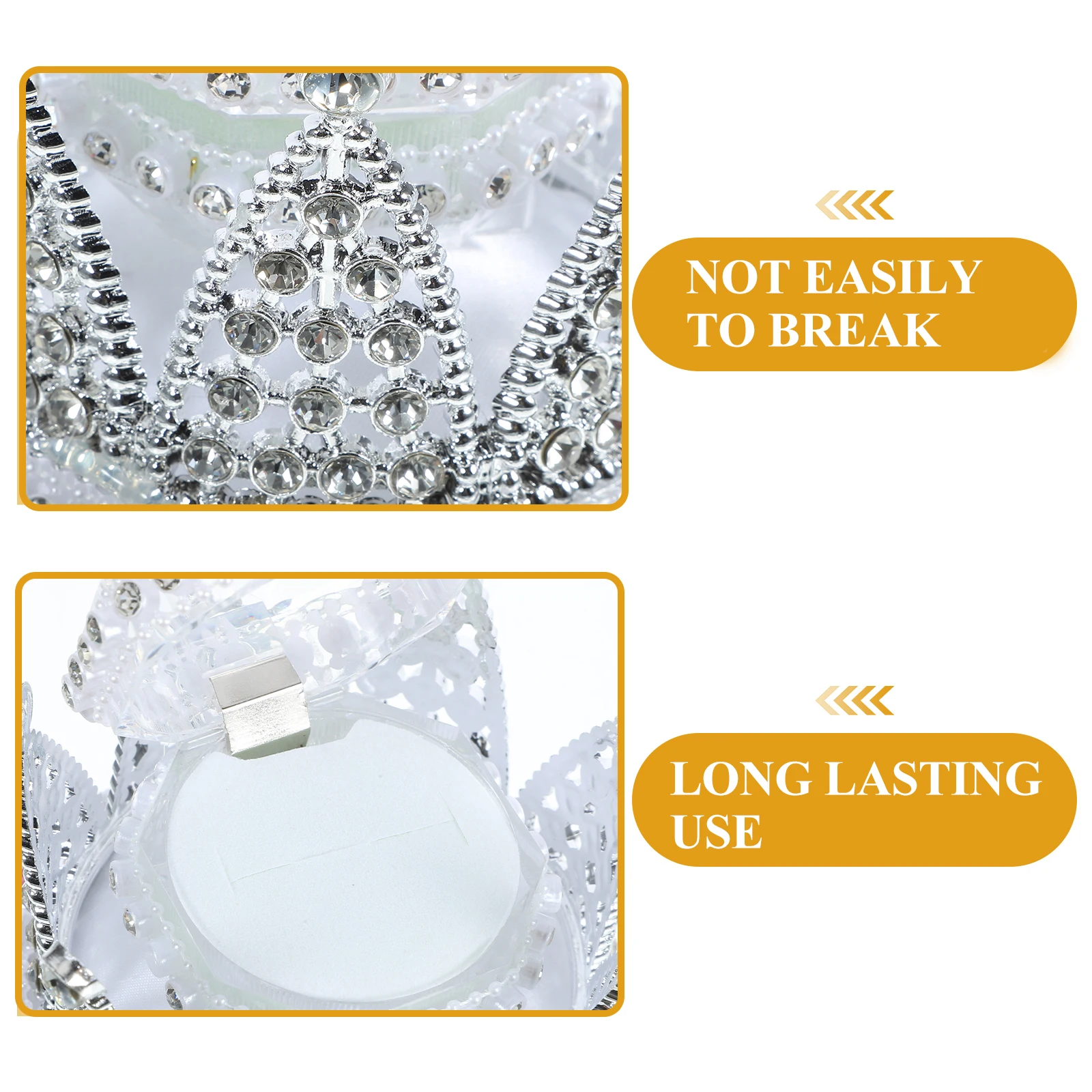 

Ring Box for Wedding Proposal Crown Jewelry Case Holder Engagement Gift Box Compact Lightweight Travel Friendly Scratch Proof