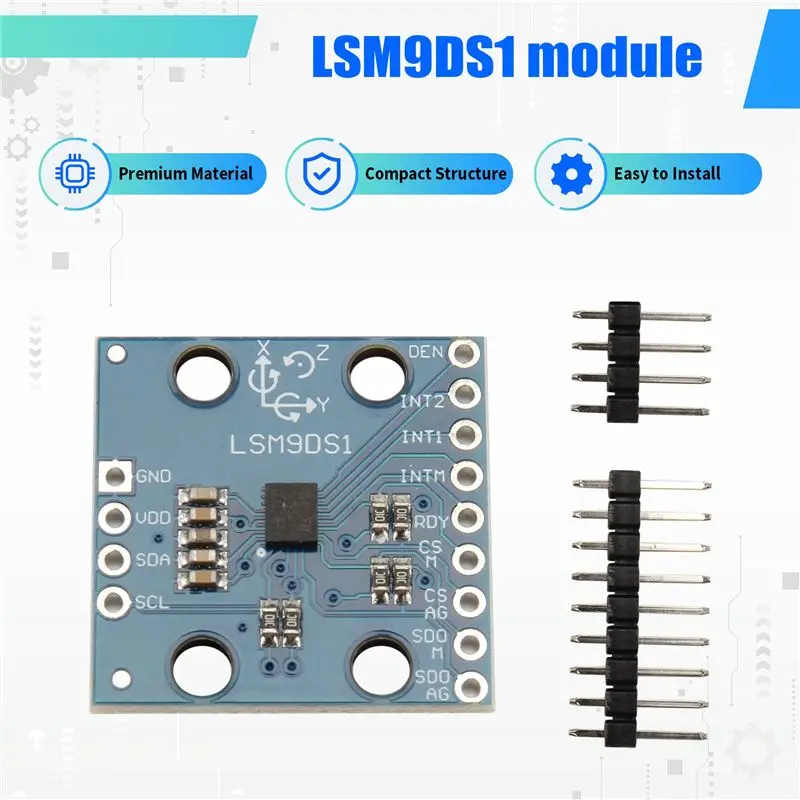 [A92Z!NEW】 High-Precision GY-LSM9DS1 LSM9DS1 Nine-Axis Electronic Compass Acceleration Gyroscope Sensor Module