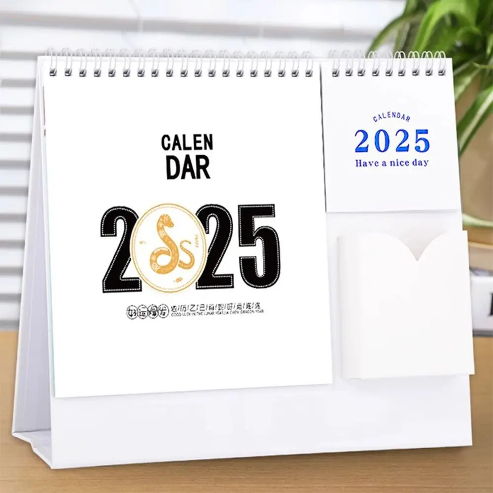 Creative 2025 ปฏิทินตั้งโต๊ะแบบพกพา Agenda Planner ทุกวันตกแต่งตารางยืนพลิกปฏิทินสํานักงานเครื่องเขียน