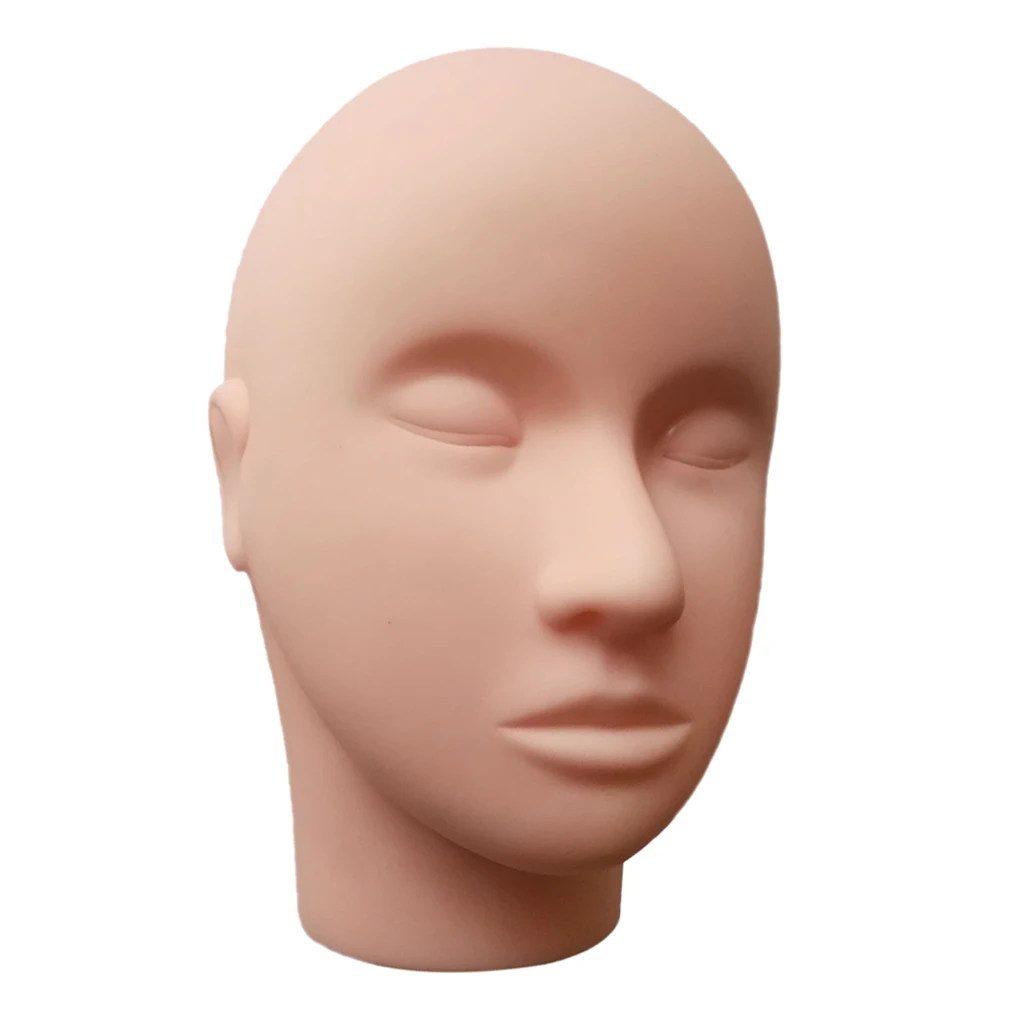Realistische Silikon-Gesichtsbemalung, Übungskopf, Kosmetikpuppe für Wimpernverlängerung, Make-up, Massage, Training, Salon-Styling
