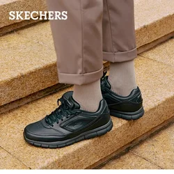 Skeochers Men Leather Shoes Lace Up Casual Shoes Men's Comfortable Walking Sneakers Luxury Male Business Shoes Driving Footwear