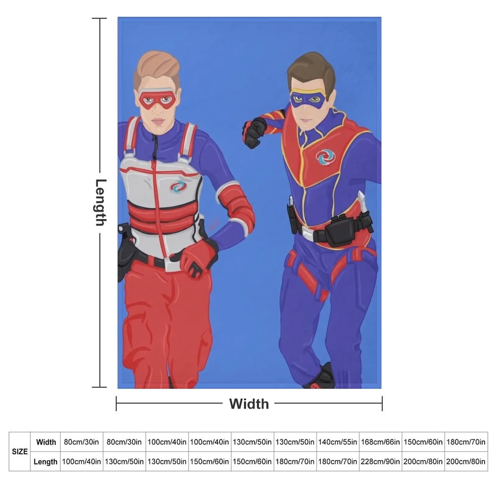 Captain Man and Kid Danger - Heroic Digital Throw Blanket Sofa Throw Custom Camping for babies Stuffeds Blankets