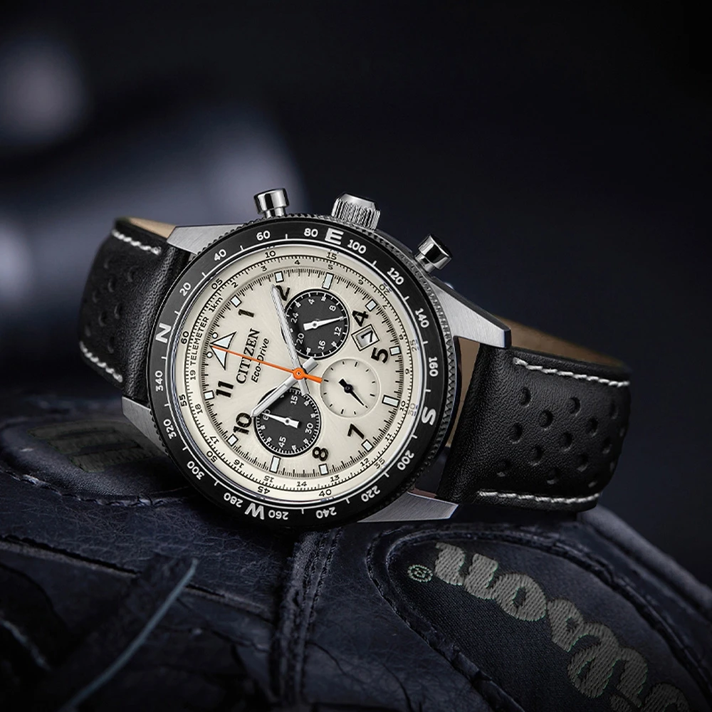 ساعة سيتيزن بحزام جلدي كوارتز رياضية احترافية كرونوغراف للرجال هدية عيد الحب سوار مجوهرات Montre Hommes