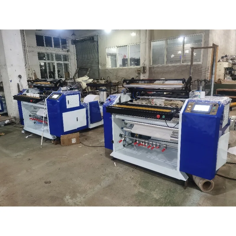 Automatic Thermal Paper Slitter Rewinder Machine PLC High Speed for POS Label Roll with Custom Logo Printing