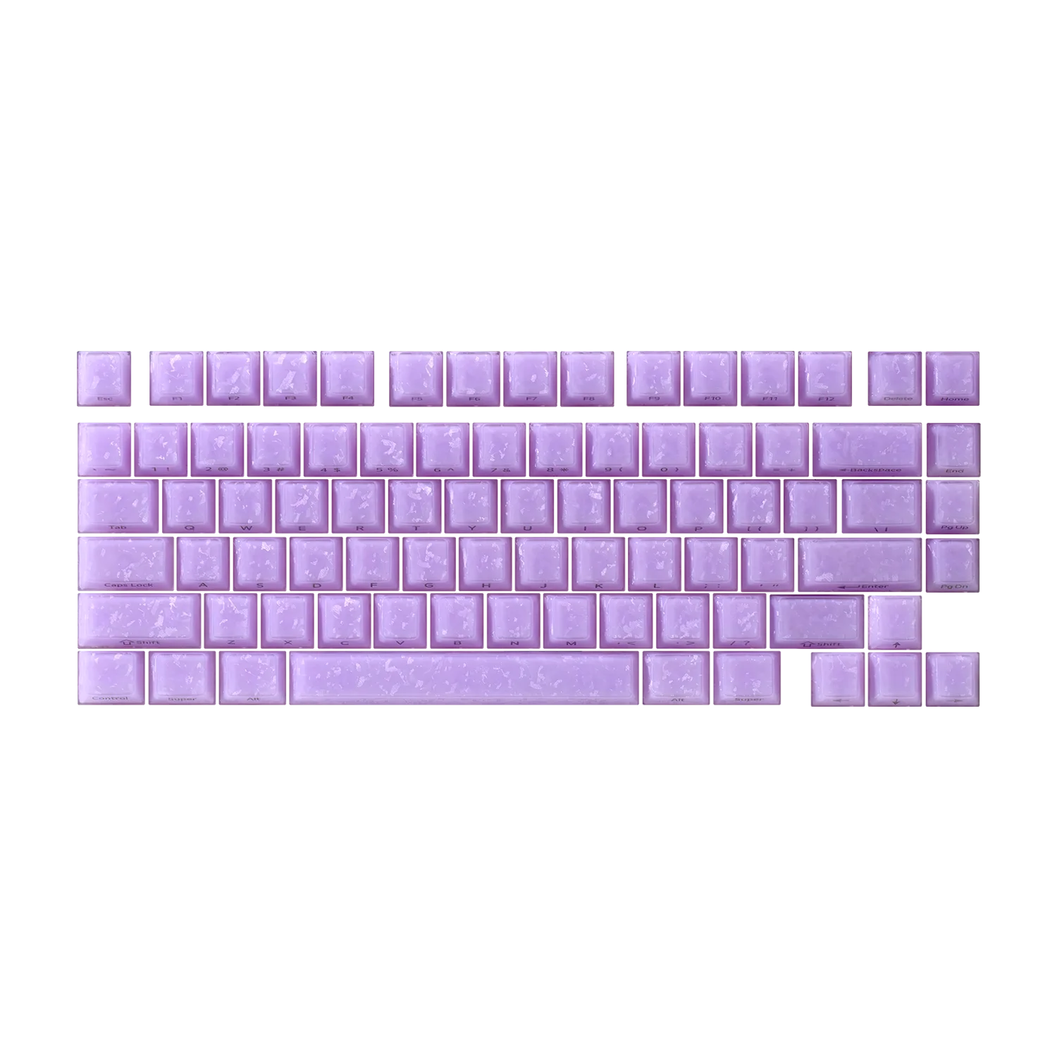 Akko Glassy Carbon Fiber Keycap Set Double-Shot Cherry Profile Side-Printed Keycaps voor 61/75/87/Full Size mechanisch toetsenbord
