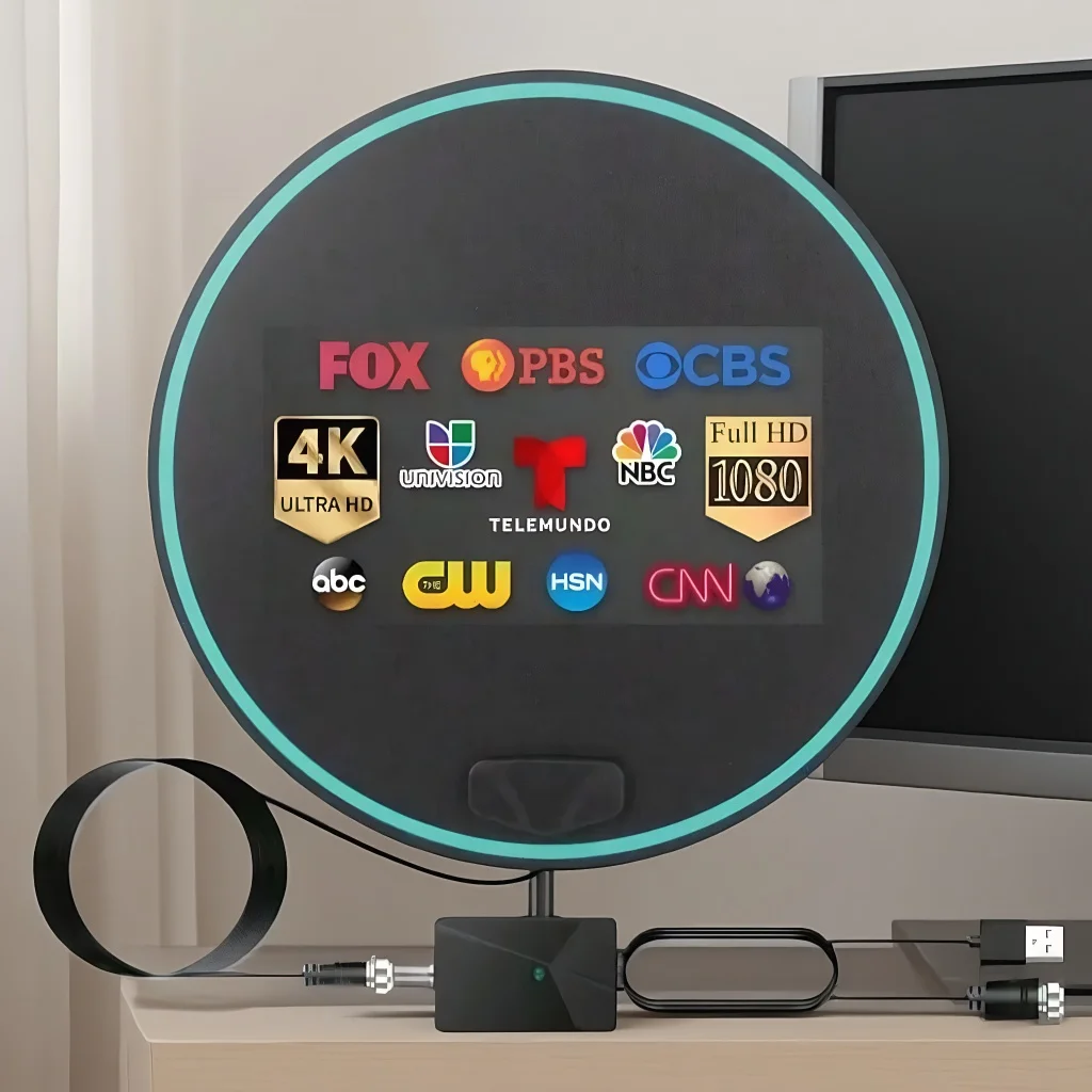 

Цифровая ТВ-антенна 4K 1080P HD для внутреннего и наружного использования — поддержка HDTV, бесплатные местные каналы — прием сигнала высокой четкости — универсальная