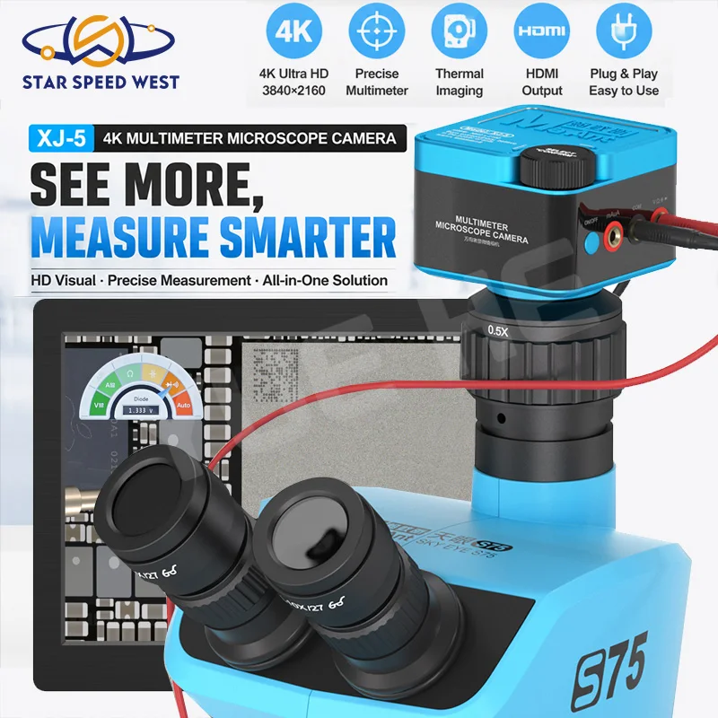 MAANT XJ-5 4K Multimeter Microscope Camera Thermal Imaging All in One HDMI Output 3840x2160 30FPS 1/1.8 Inch Sensor C Mount