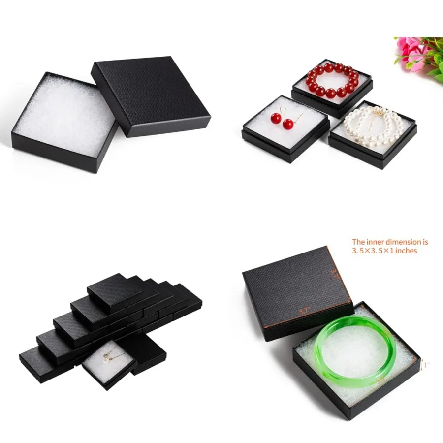 

Magicool 96 Pack Cardboard Jewelry Boxes, Used for Necklaces, Bracelets, Earrgs, Jewelry, Small Gift agg, Jewelry Gift Boxes wi