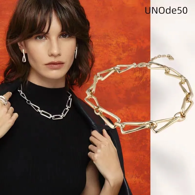 

Spain UNOde50 irregular ring ring necklace Europe and the United States cross-border e-commerce jewelry gift trend