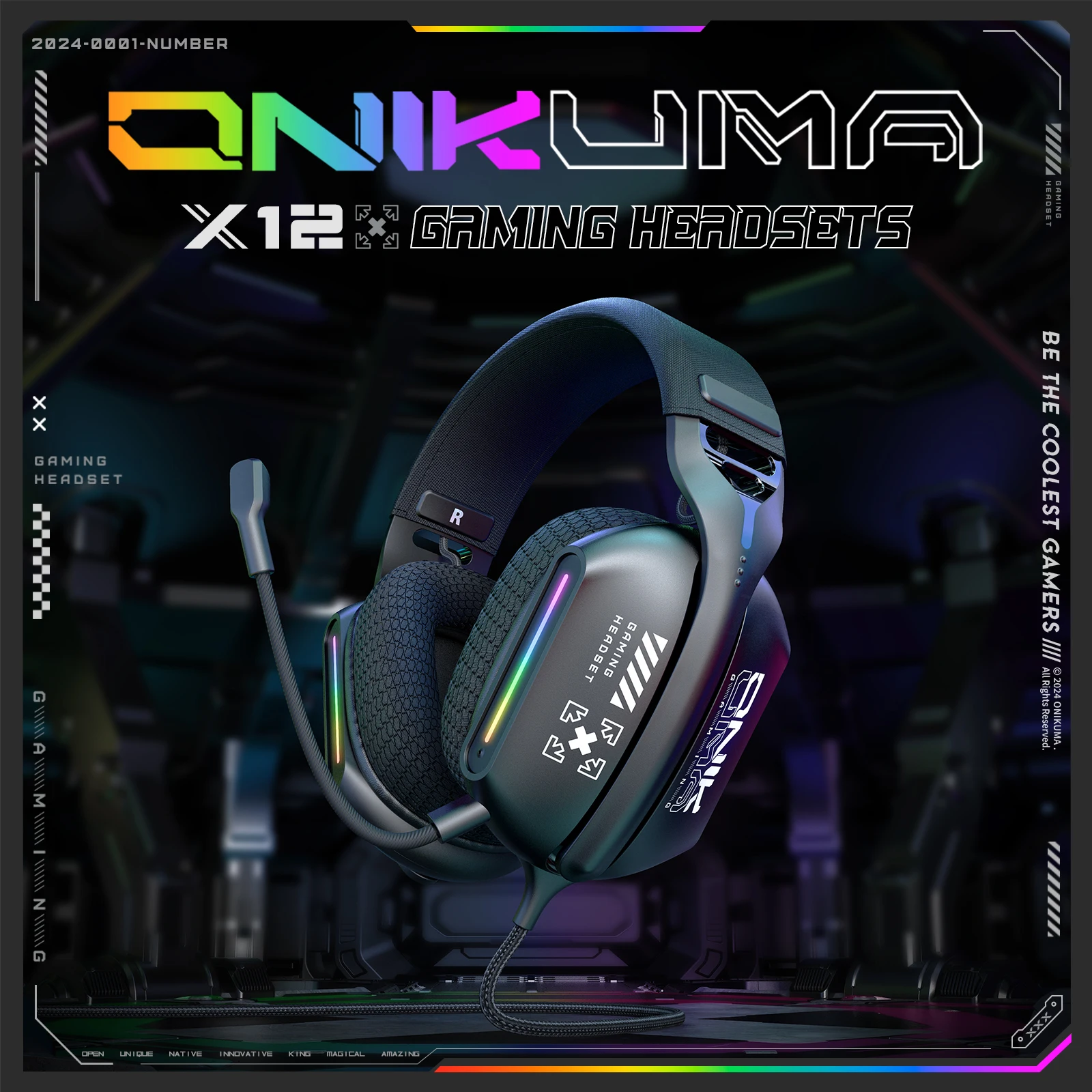 ONIKUMA  X12 Gaming Headset for PS4 PS5 PC Over Ear Headphones with Surround Sound Wired 3.5mm Headphones  for Laptop Mobile