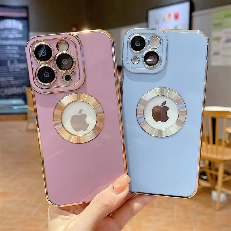 

Luxury Soft Electroplated Phone Case For iPhone 11 12 13 14 15 Pro Max XS X XR 7 8 Plus Mini Hollow Out Silicone Cases Cover