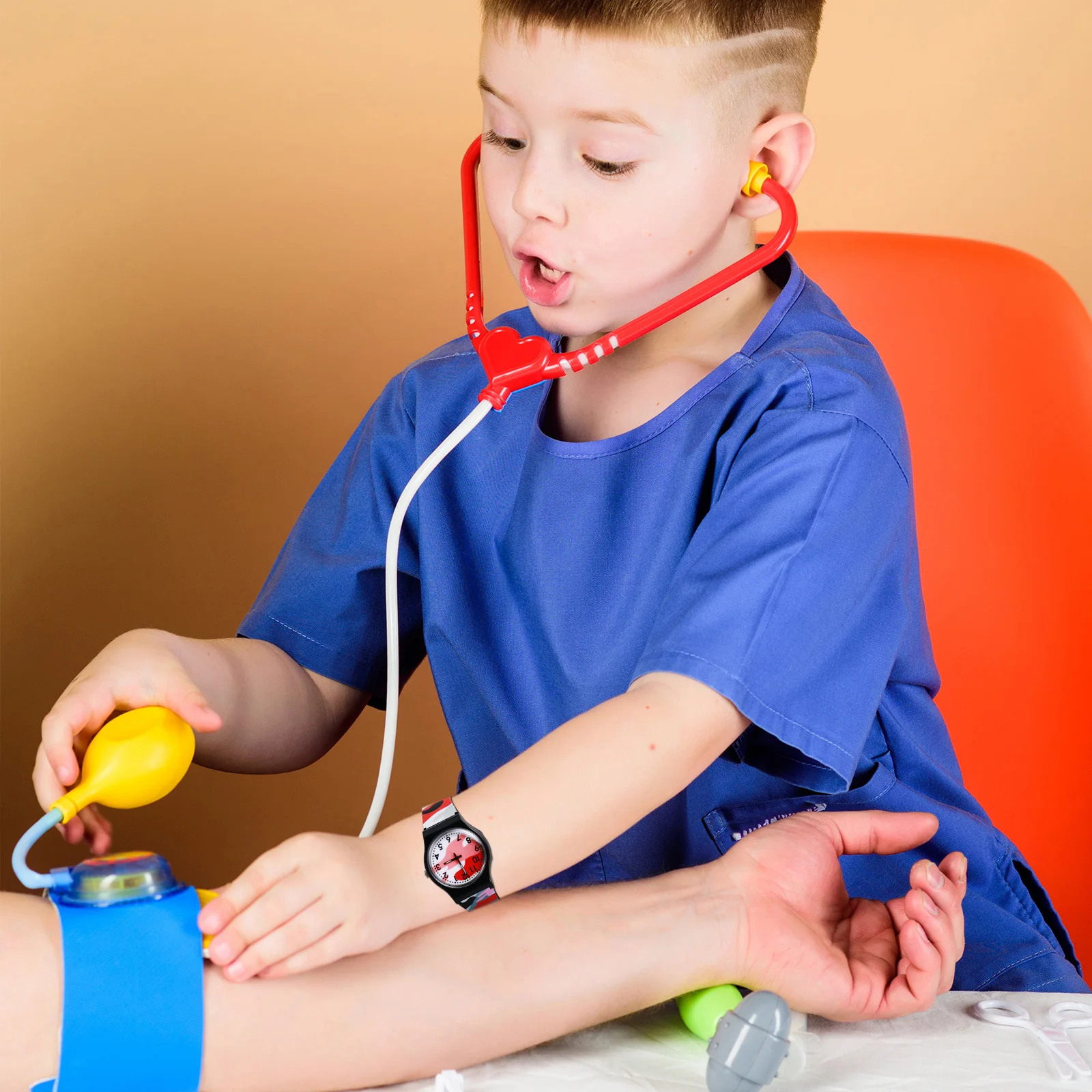 Piccolo orologio mimetico Orologi alla moda per PVC rosso regolabile Lovely '