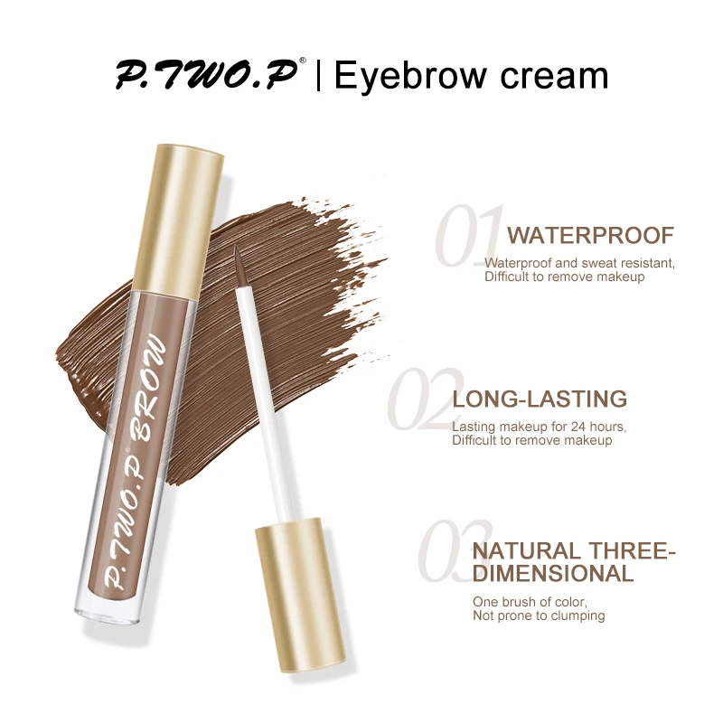 P.TWO.P Waterproof Eyebrow Cream Lasting Styling Soap With Brushes Liquid Eyebrow Gel Fast Tint Dye 3 Colors Makeup Cosmetic Kit