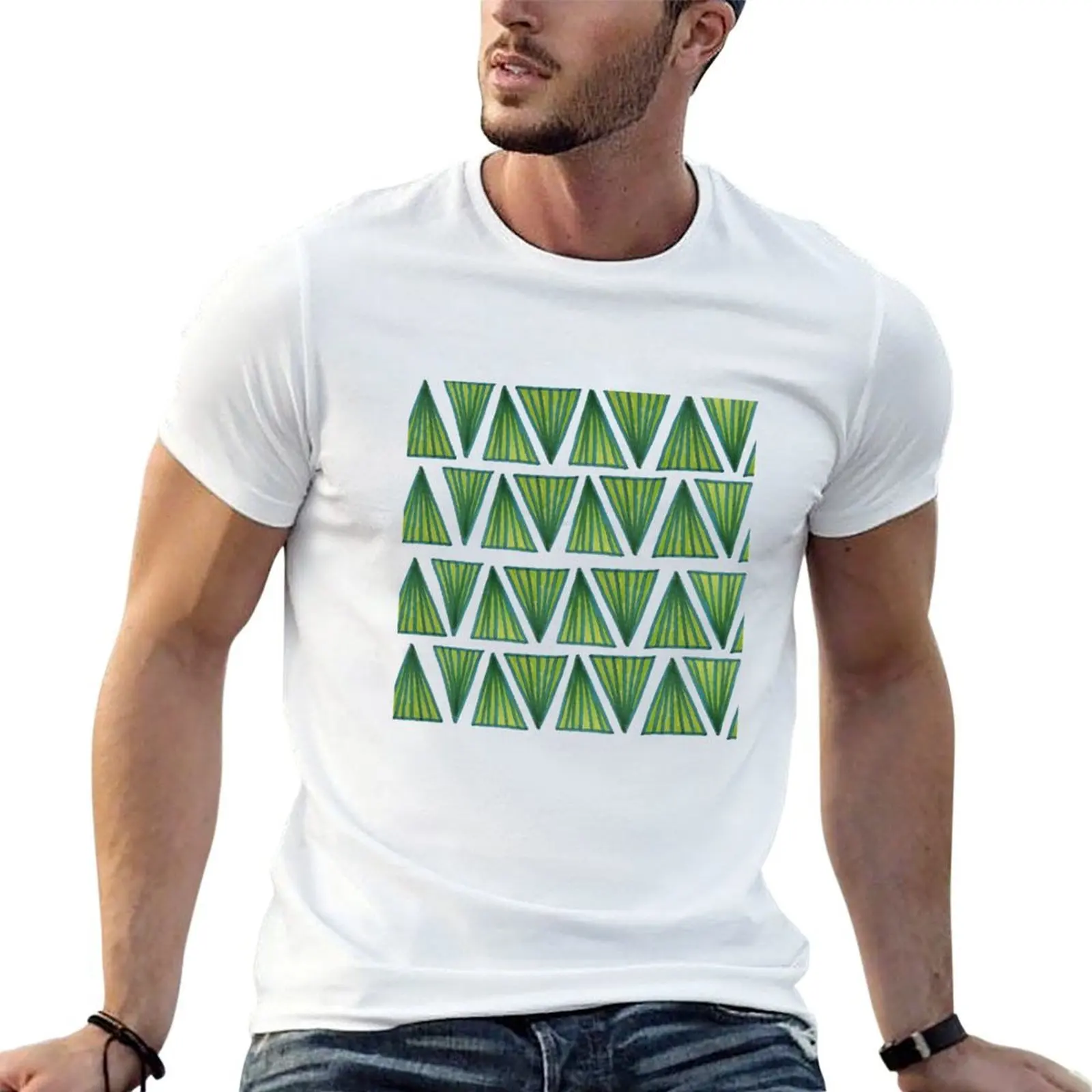 Green Tropical Pattern T-Shirt aesthetic clothes oversize t-shirts man compression shirt men