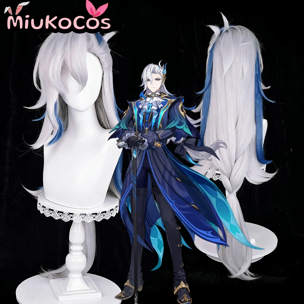

В НАЛИЧИИ: Парик для косплея Neuvillette: Melusent Gift, MiukoCosplay, по игре Genshin Impact