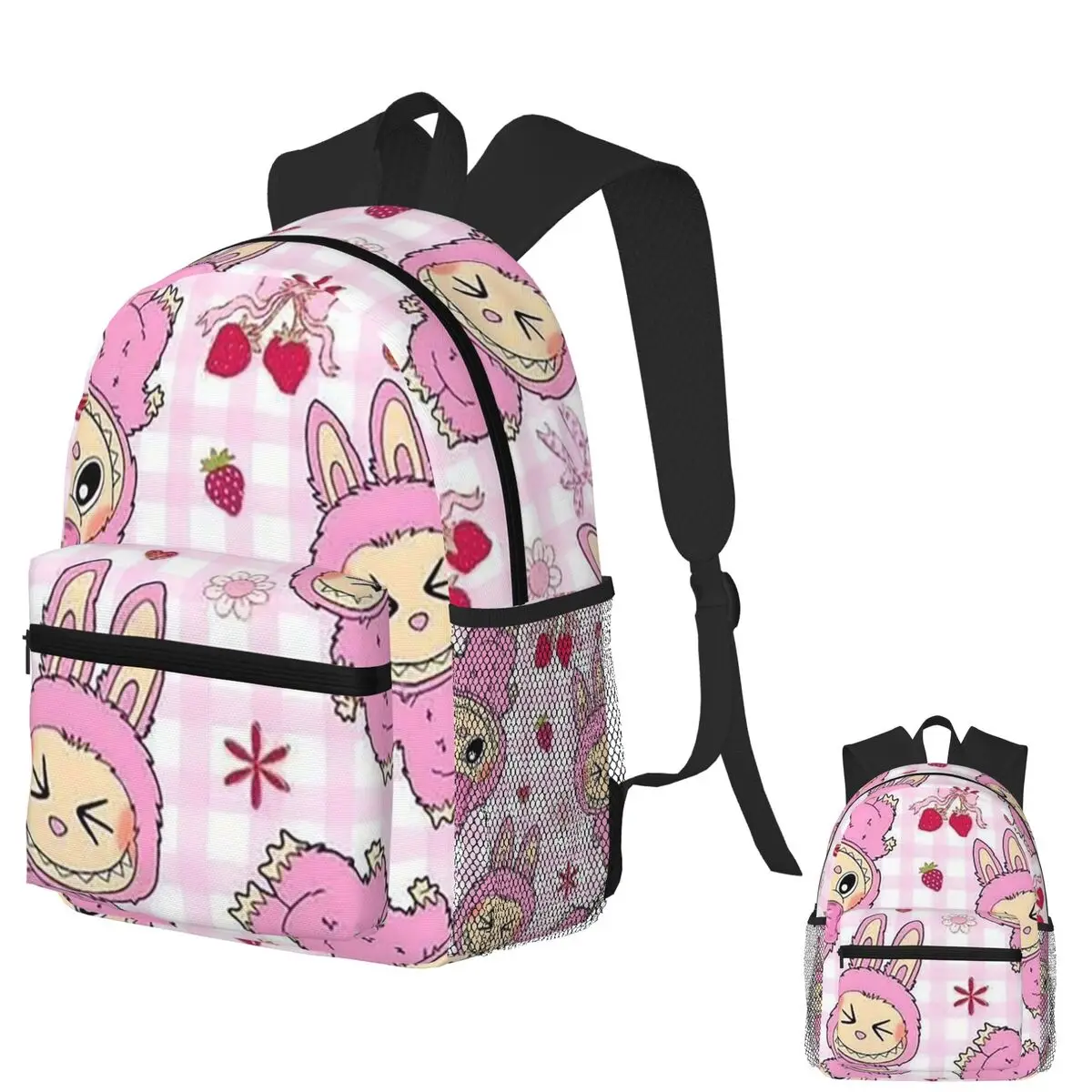 

Pink Bubus Student Backpack School Bag Hiking Travel Daypack for Men Women Fashion Bookbag Shoulder Bags