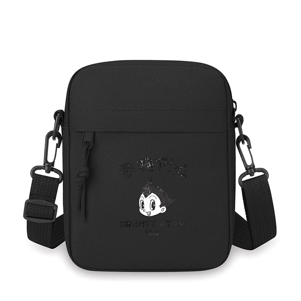 Astro Boy face Mighty Atom design black Men Crossbody Bag Single Shoulder Women Cartoon Anime Film Printing Design Unisex