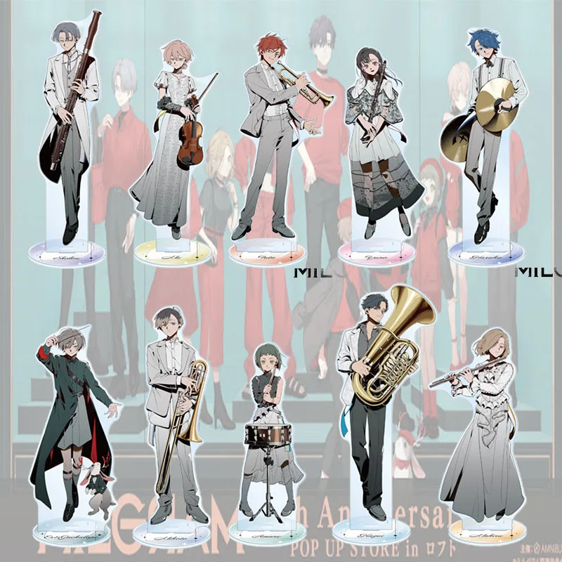 MILGRAM ABIME Dark Japanese flat painted illustration, cool toned retro orchestral conductor Acrylic Figure Stand Keychain