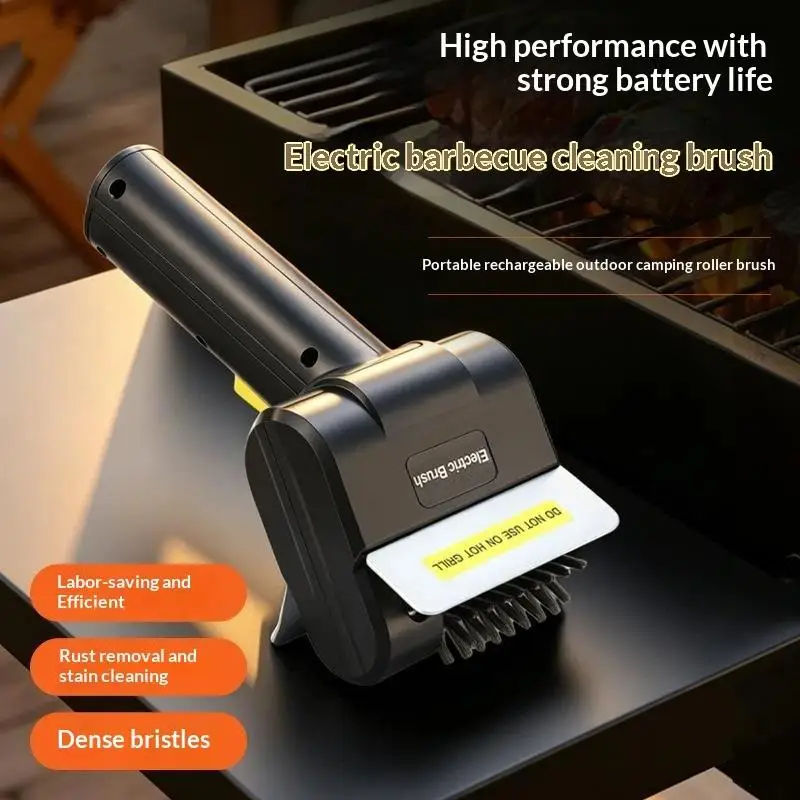 Electric Grill Brush Ergonomic Handle High Speed Handheld Rechargeable BBQ Cleaning Brush for Barbecue Enthusiasts