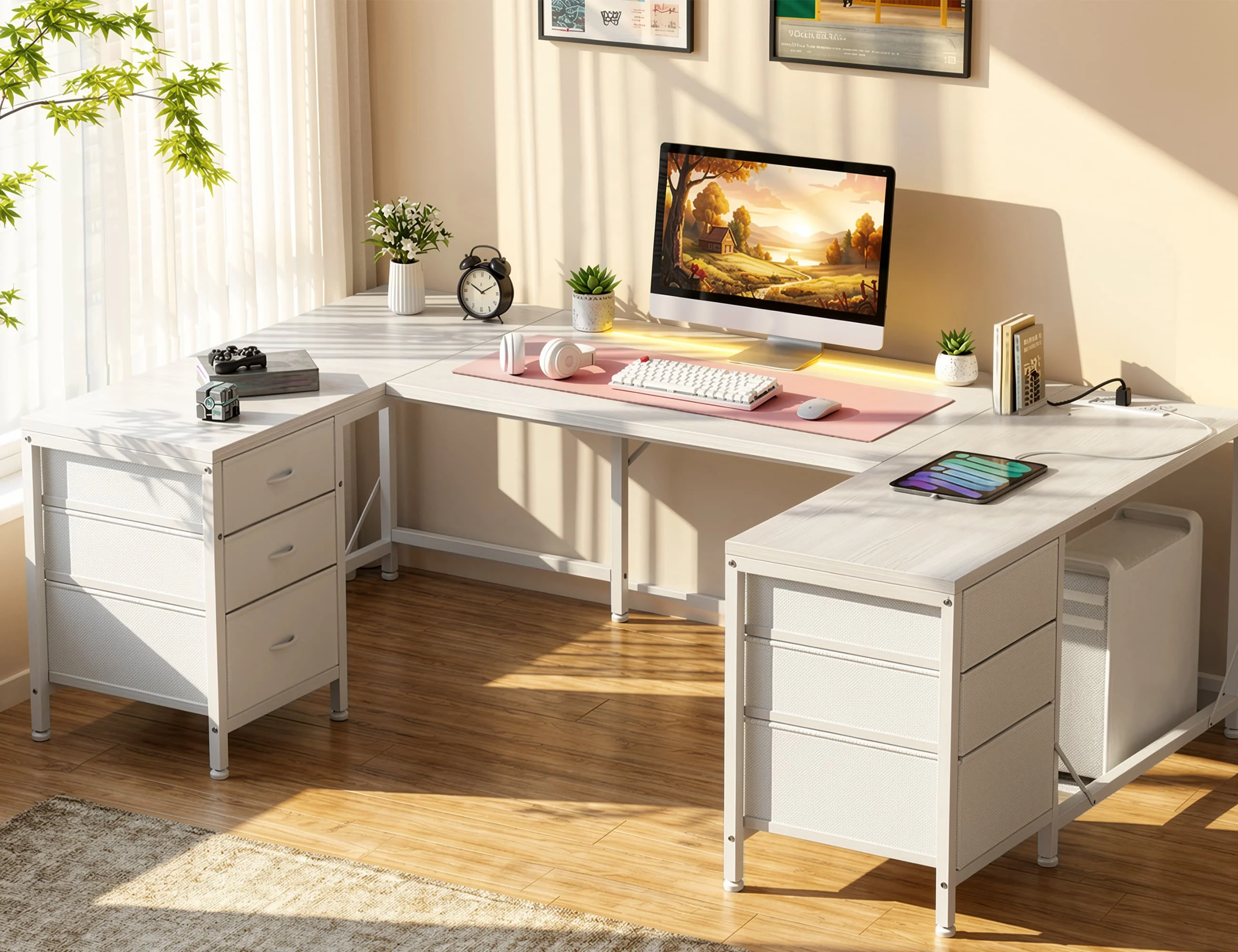 U Shaped Gaming Corner Desk 67
