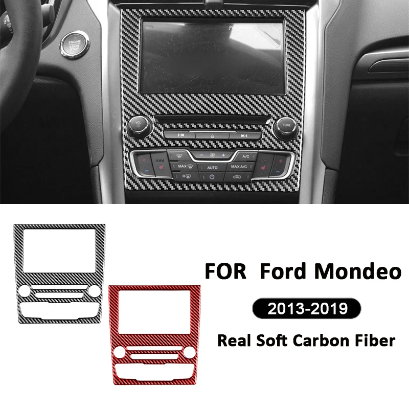 For Ford Mondeo 2013-2019 Carbon Fiber Auto Central Console Navigation Radio Air Conditioning Control Panel Decoration Sticker