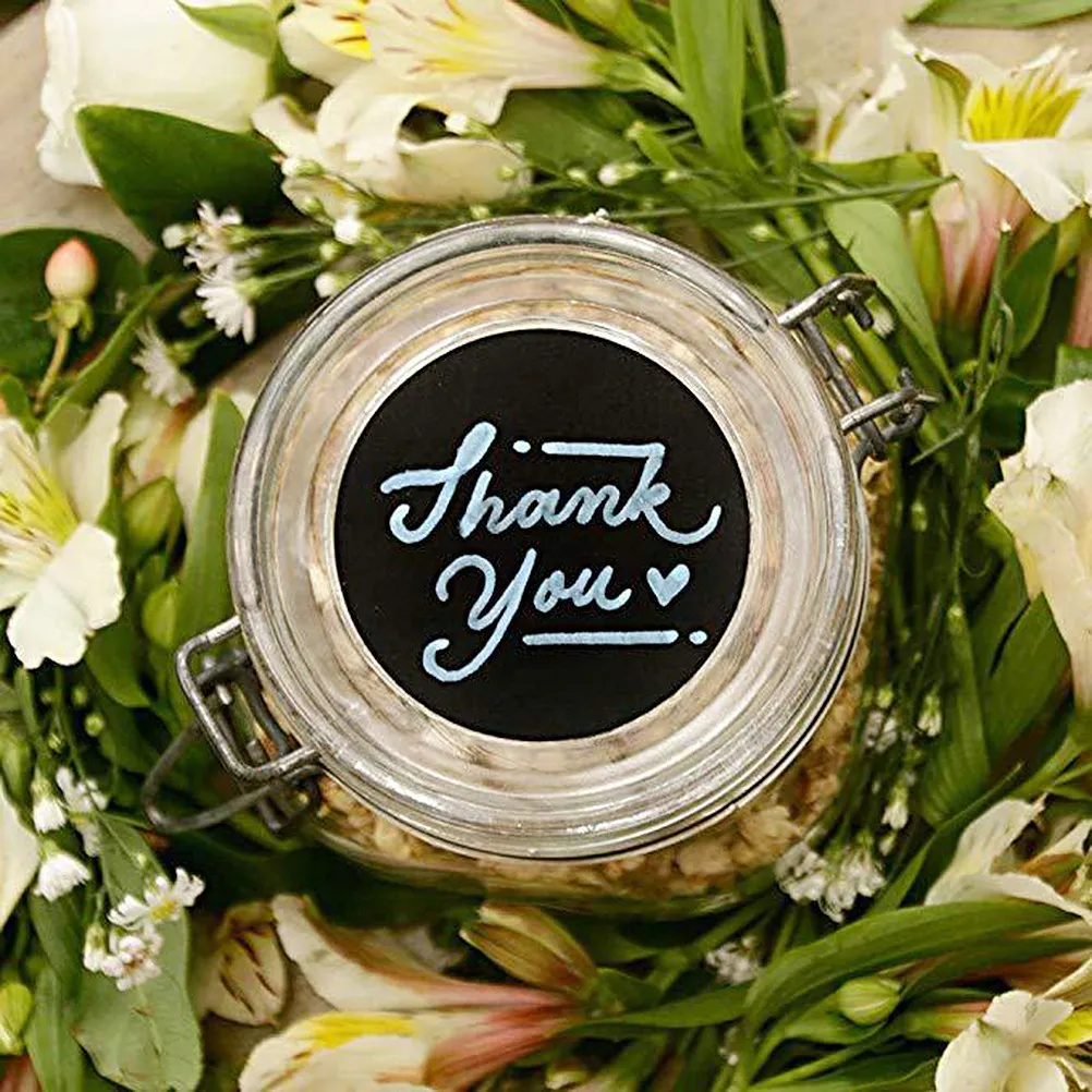 120Pcs Labels Sticker Chalkboard Type Round Removable Adhesive for Kitchen Office School Home Use Bottle Book Fridge Marking