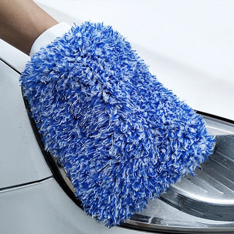 Car Washing Gloves Microfiber Coral Fleece Anti-slip Absorbent Water Cleaning Gloves Auto Wheel Cleaning Tools Car Accessoires