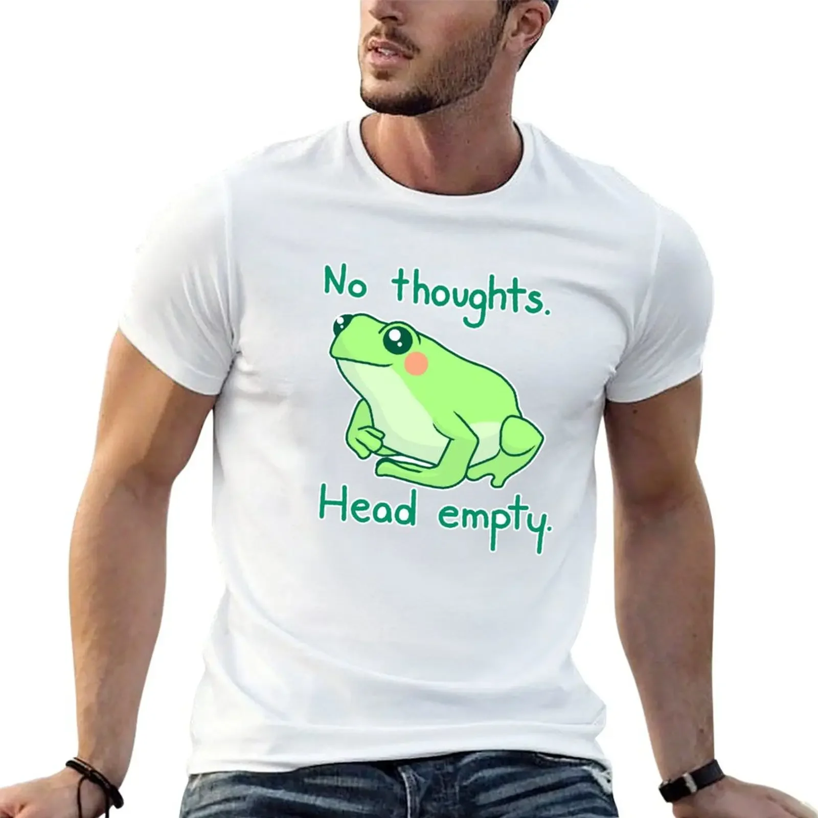 No Thoughts Head Empty Froggy T-Shirt quick drying sweat oversized graphic tee mens designer t shirt