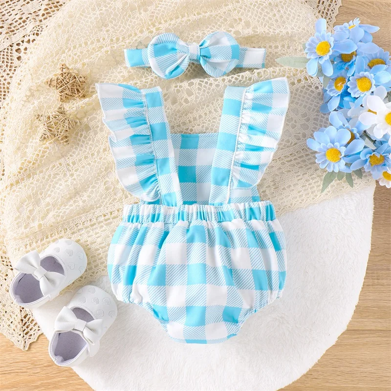 

Наряд с рюшами на рукавах и цветочным принтом для маленьких девочек с подходящей повязкой на голову для весенних и летних торжеств