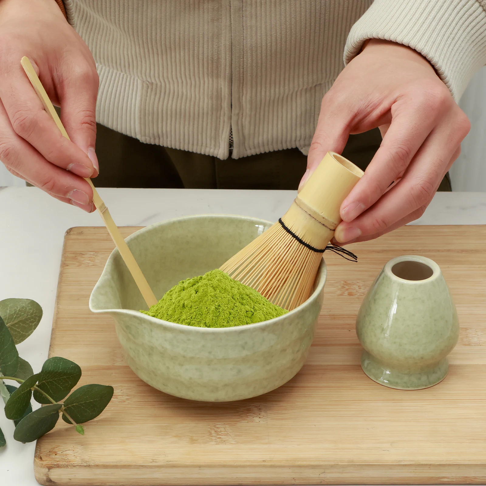 Matcha Ceremony Kit for Japanese Tea Ceremony, Traditional Matcha Bowl, Whisk, Tea Scoop, Matcha Powder Strainer, Matcha Tea Set