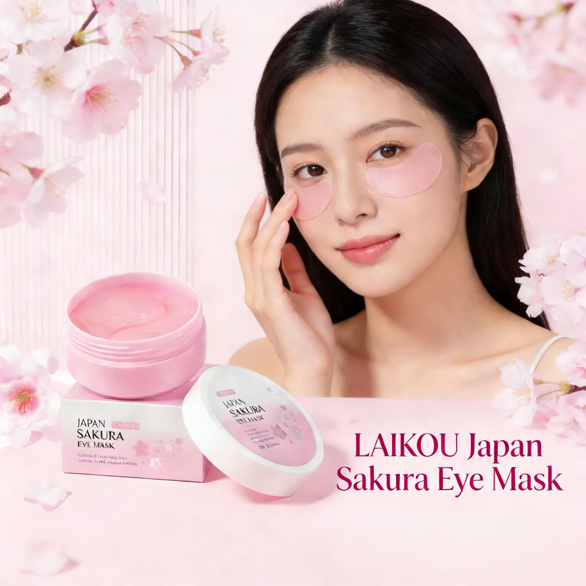LAIKOU Japan Sakura or Snail  Eye Mask Fade Dark Circles Hydrating Moisturizing Care Eyes Mask Face Care Product