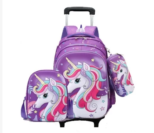 Children School Rolling backpack Bags School wheeled backpack for girls kids School trolley bag sets Girls for school bag wheels