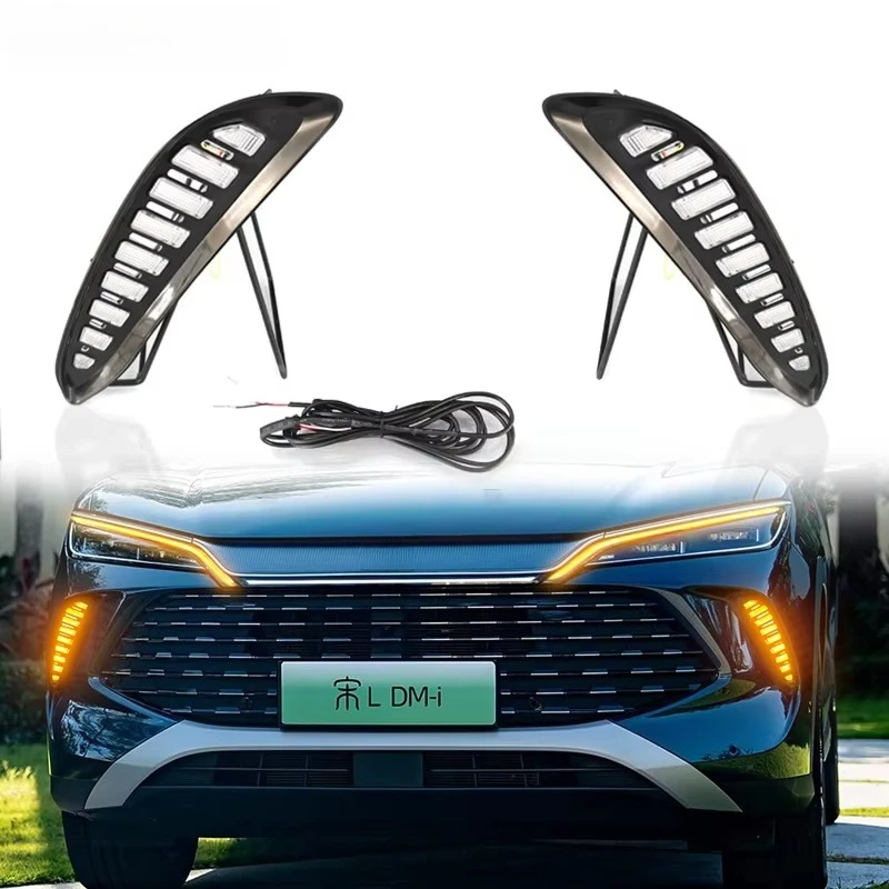 

For BYD Song L DMi 2024 2025 LED Driving Lights and Turn Signals Led DRL Upgrade Front Bumper Lights Car Fog Light