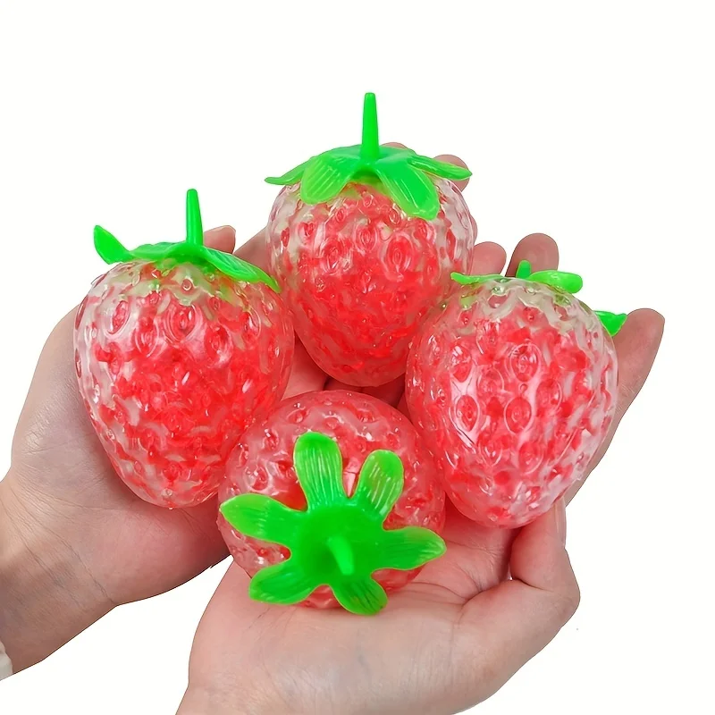 Palle antistress Squishy alla fragola per bambini adulti palla antistress giocattolo sensoriale palla per impastare giocattoli per spremere la palla per alleviare l'ansia
