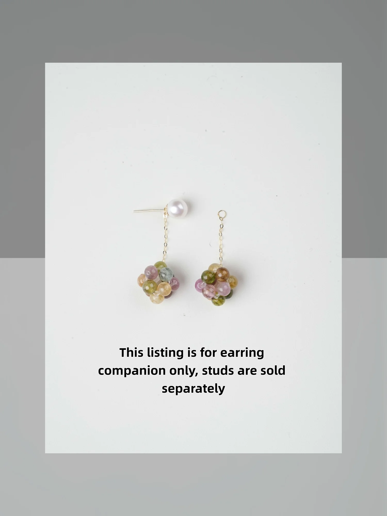 NYMPH 18K Yellow Gold Natural Tourmaline DIY Earring Accessories Real Fine Jewelry Au750 for Women's Boutique Giftdiy2026013