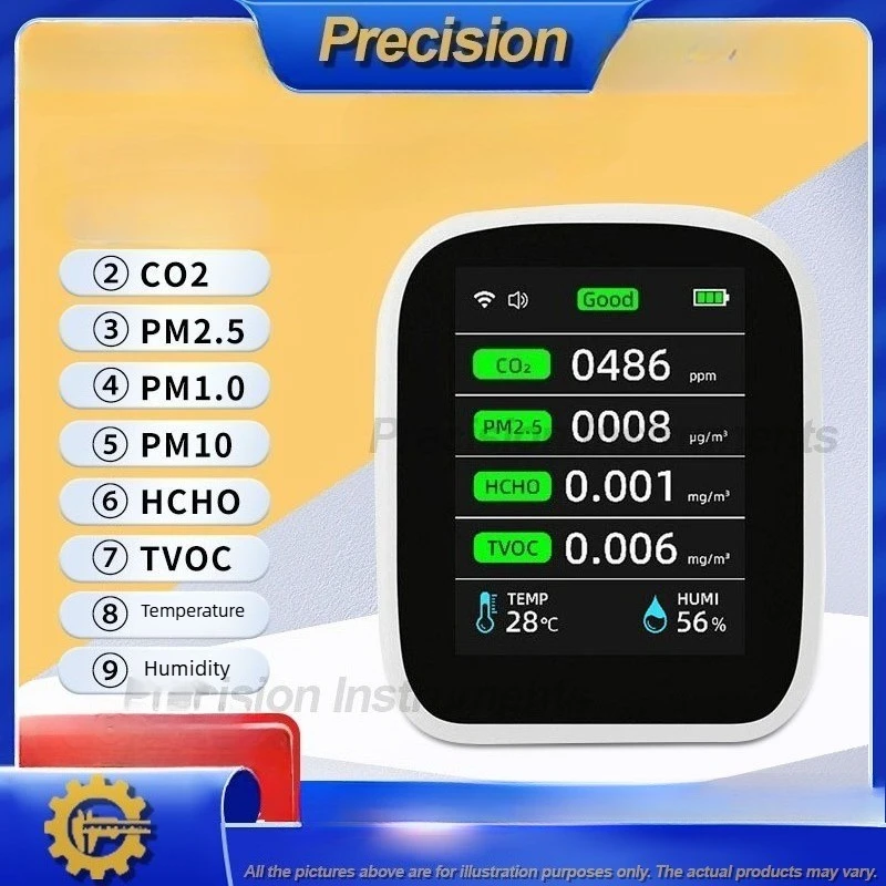 2026-monitor-della-qualita-dell'aria-8-in-1-per-rilevamento-di-anidride-carbonica-pm2-5-formaldeide-tvoc-con-sensore-a-infrarossi-integrazione-smart-home