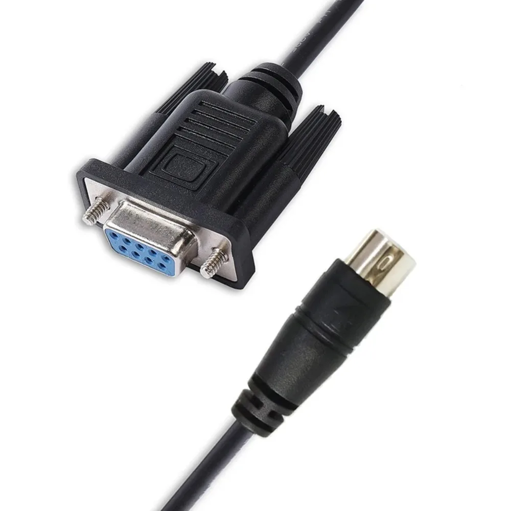 DB9 Female to Mini Din 8 Pin RS232 Serial Cable for Delta DVP Series PLC Serial Data Transmission to PC
