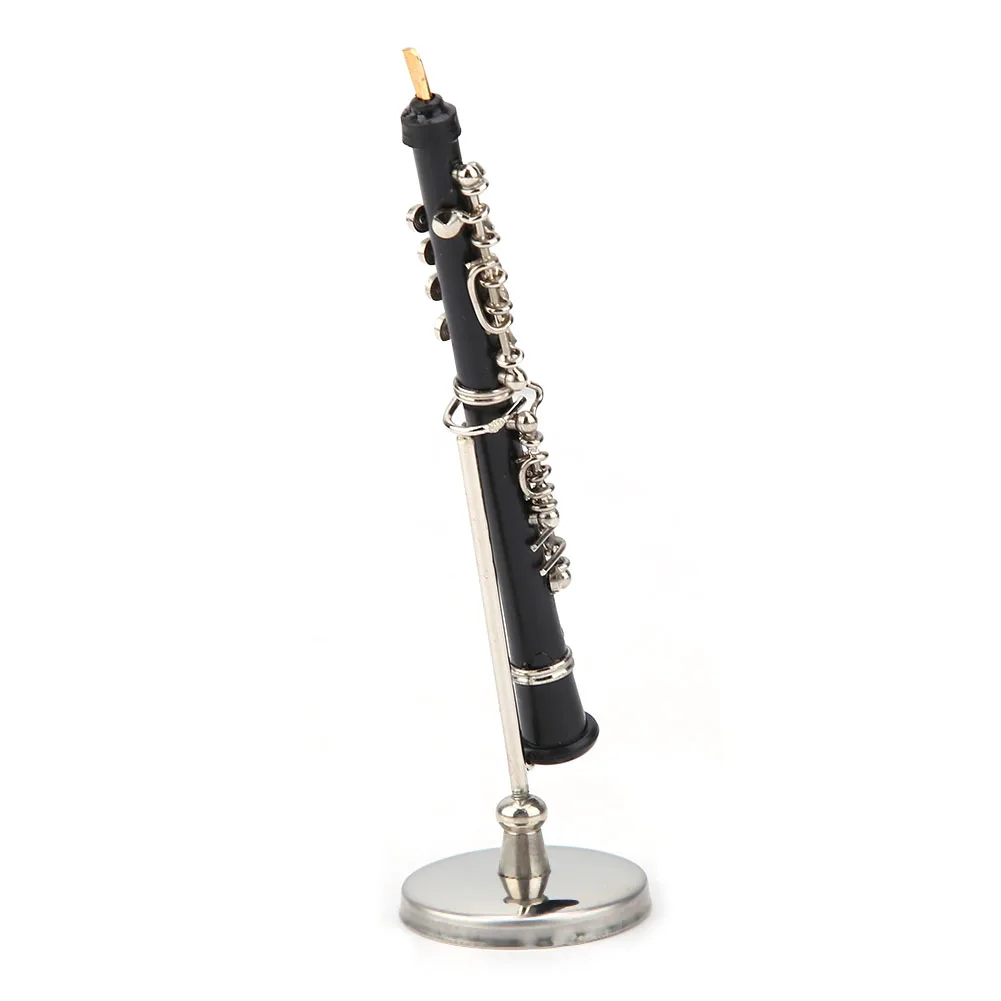 Miniature Oboe Model Metal Musical Instrument Ornaments Desk Decoration Oboe Model Display