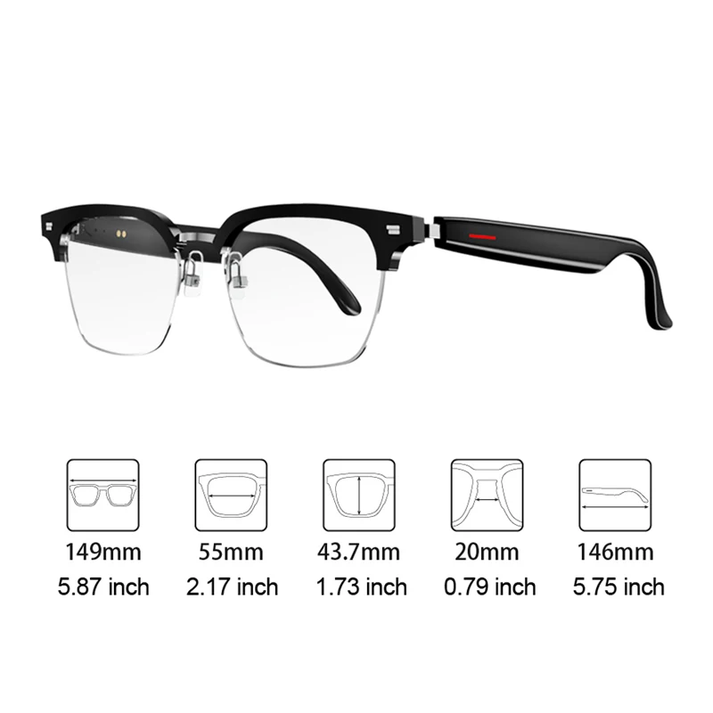 Smart Glasses for Outdoor Beach Cycling And Recreation Dual-Touch Audio Playback Technology Lightweight Sports Eyewear