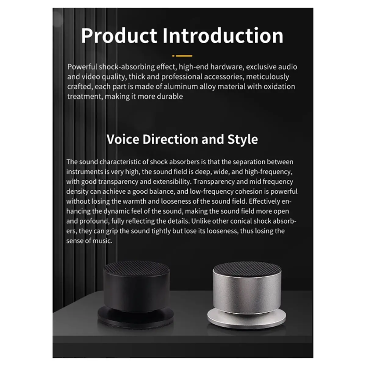 4PCS Speaker Stand Feet Foot Pad Aluminium Alloy Metal Spikes Shock-Absorbing Cone Floor Foot Nails for Sound Box A