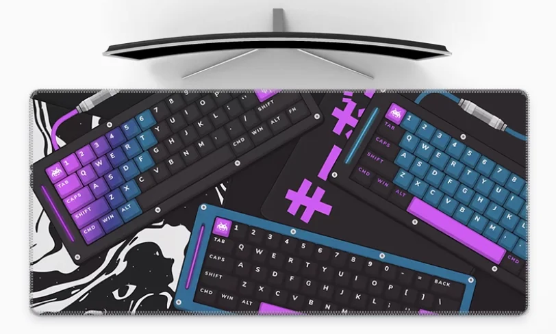 

Mechanical Mouse Pad with Super Large Anti Dirty Cool Dopamine Color Design Natural Rubber Big Mausepad Table Gamer Accessories