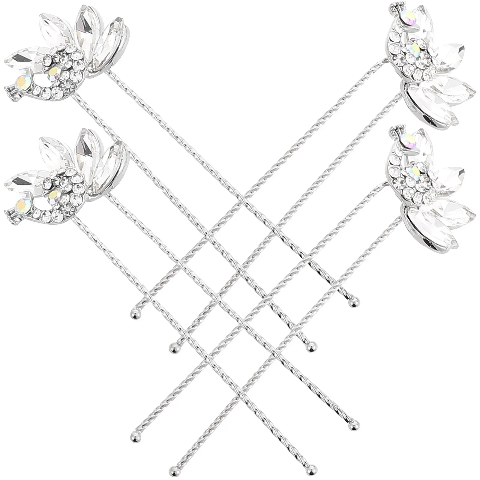 

4Pcs Vintage Hairpins Set Glittering Hairpins for Bride Bridesmaid Wedding Party Formal Hair Decoration Wedding Hair Accessories
