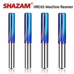 SHAZAM 3.0mm-20.0mm Tungsten Steel Machine Reamer HRC65 Carbide Blue Nano Coating Straight Shank H7 High-Precision Reamer Tools