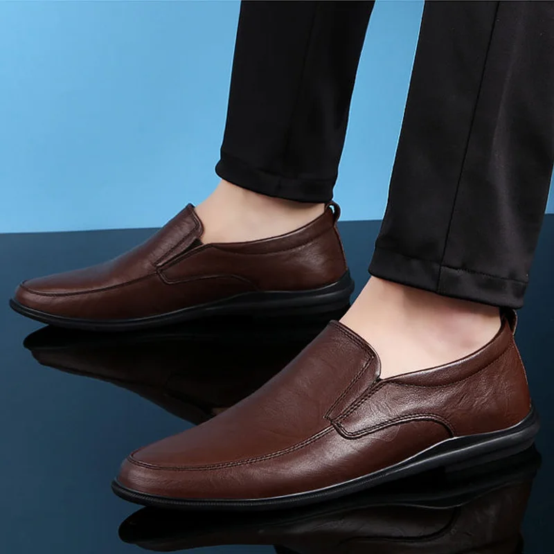 Genuine Leather Men Shoes Luxury Brand Casual Slip on Formal Loafers Men Moccasins Italian Male Driving Shoes zapatos hombre