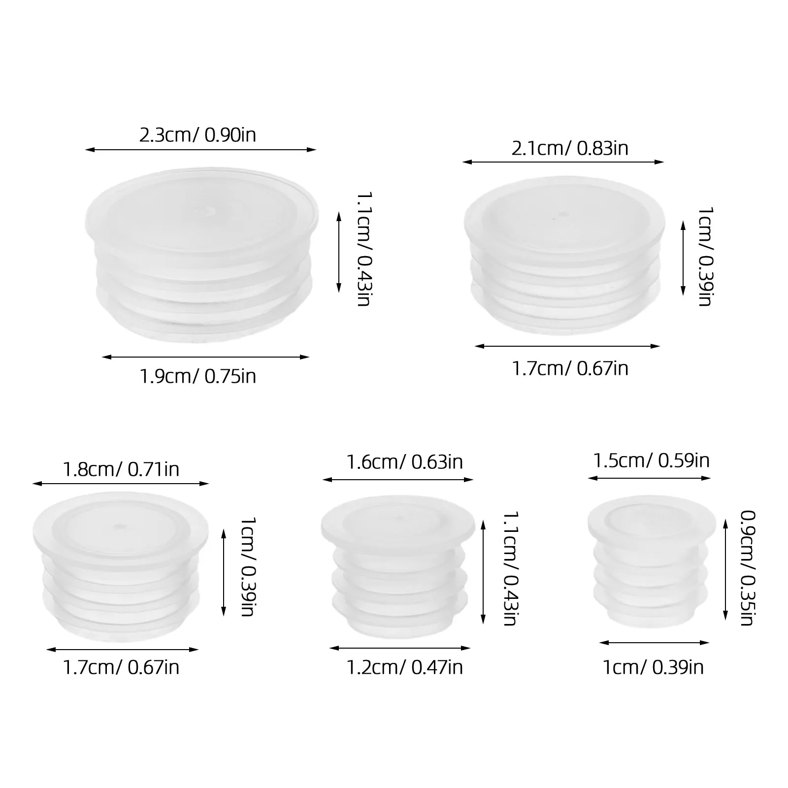 100Pcs Sealing Bottle Plugs Plastic Round End Cap Leakproof Thread Stopper for Salt Pepper Shaker Bottle Plug Flat Top view 3